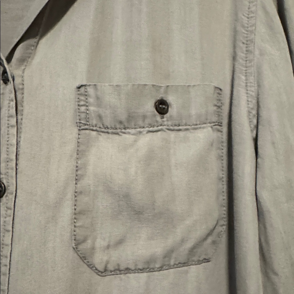 Jane and Delancey Button Down Shirt Top Womens XL roll tab sleeve Safari Lyocell - Picture 3 of 11